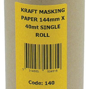 Brown Kraft Masking Paper 144mm single roll