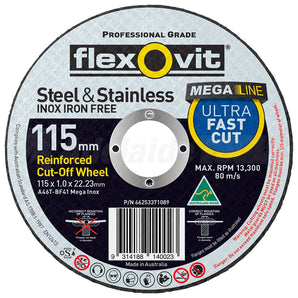 Flexovit 115mm X 1 X 22 Ultra Thin Cut Off Wheels