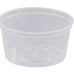 BS16 - 440ml Round Clear Plastic Containers (Reusable)