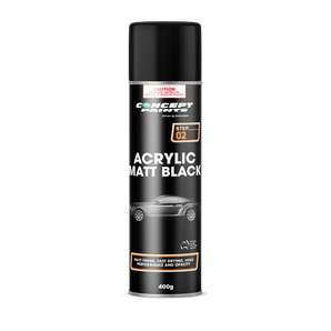Concept Paints Acrylic Matt Black Aerosol 400g