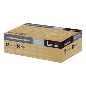 Bastion Lightly Powdered Latex Gloves 100 per box (10 boxes per carton)