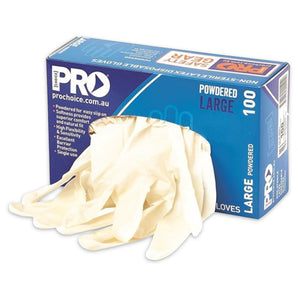 Pro Choice Latex Powdered Gloves (100 Per Box)