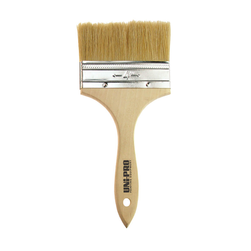 Unipro flat unpainted natural bristle chip brushes in 100mm