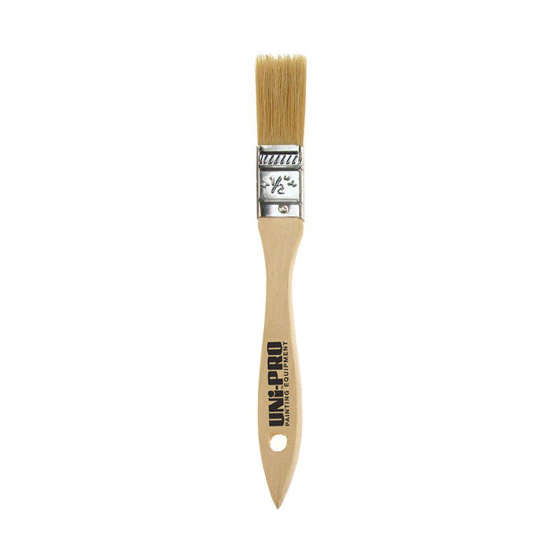 Unipro flat unpainted natural bristle chip brushes in 12mm