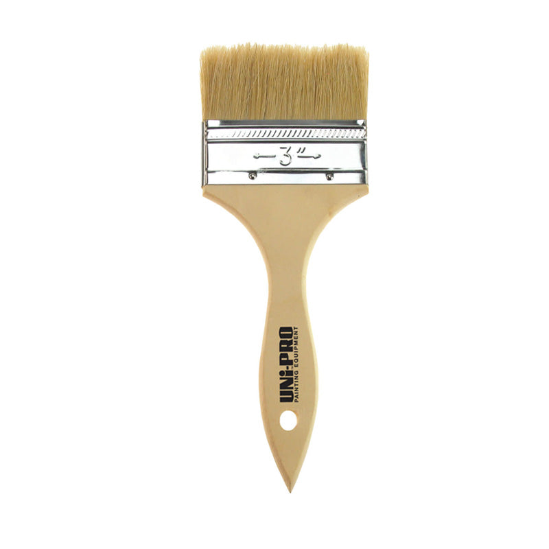 Unipro flat unpainted natural bristle chip brushes in 75mm