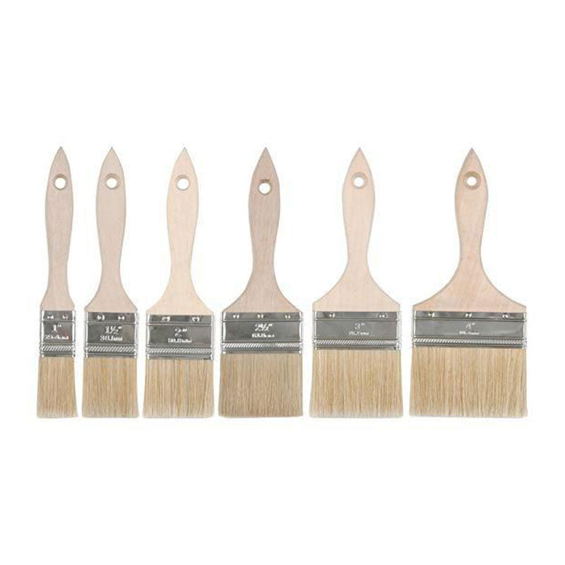 Unipro flat unpainted natural bristle chip brushes