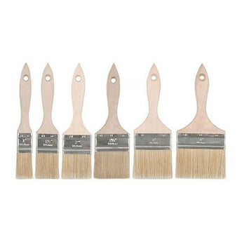 Unipro flat unpainted natural bristle chip brushes
