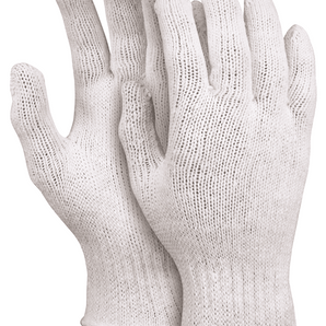 Knitted Poly Cotton White Gloves