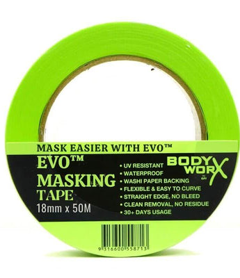 Bodyworx evo green masking tape 18mm