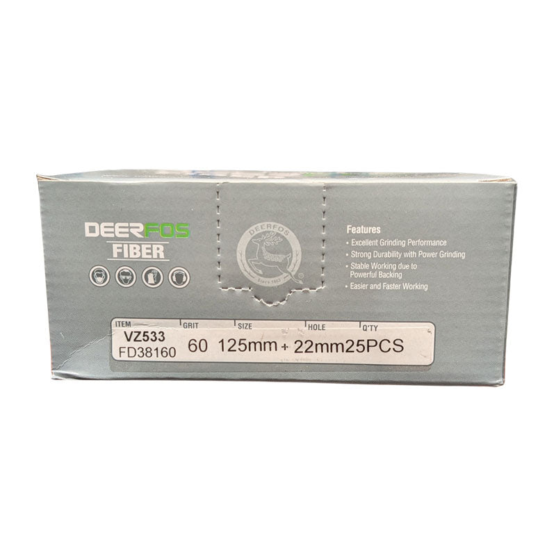 Deerfos Resin Fibre Disc 125mm Blue Zirconia | Heavy Duty Grinding