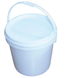 White Plastic Bucket with Lid - Various