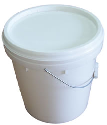 White Plastic Bucket with Lid - Various