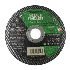 Pacer Metal & Stainless 125mm Thin Cut Off Disc 1mmx22mm - Pkt 100