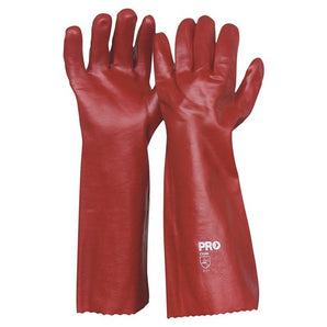 Red PVC Chemical Gloves 45cm