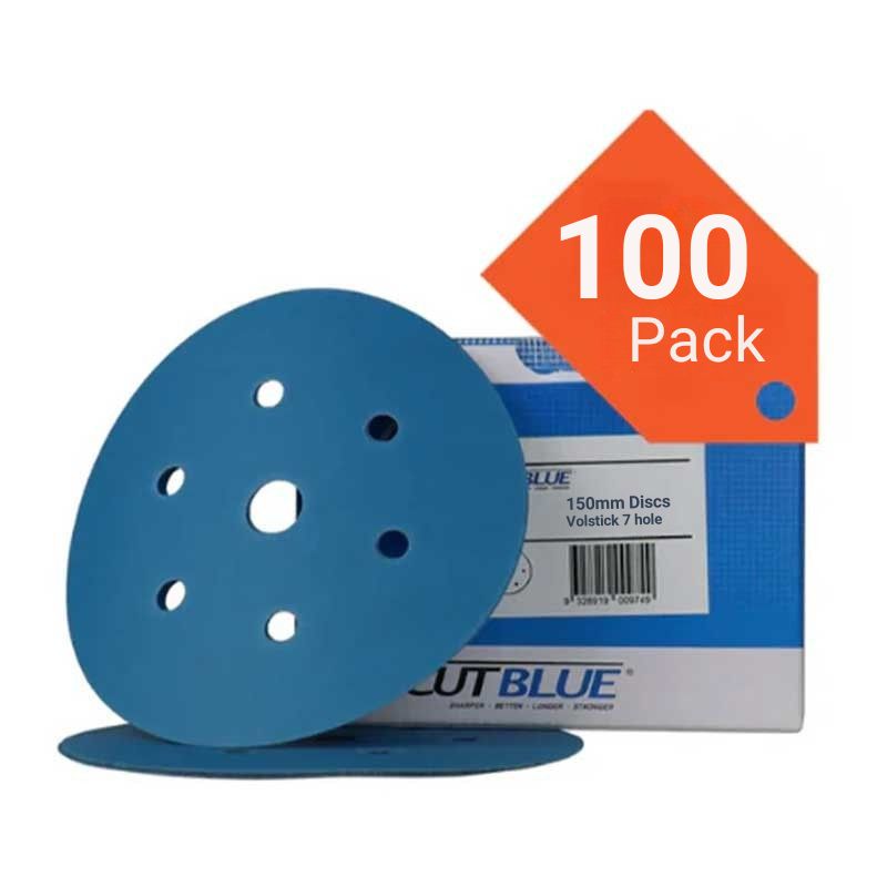 Revcut Blue 150mm 7 hole sanding discs - 60 grit