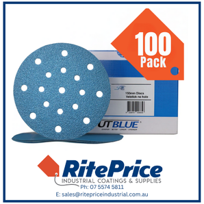 Revcut Blue Hook & Loop Film Back Sanding Disc 150mm (Box of 100 discs) 17 Holes