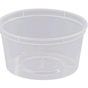 Clear round plastic (PP) container reusable 440ml