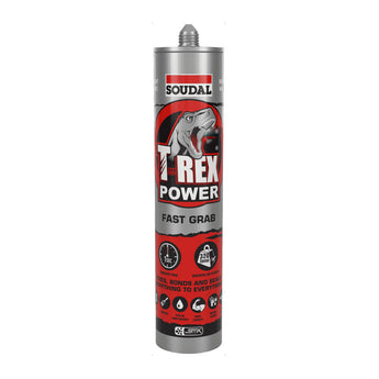 Soudal T-Rex Power Fast Grab adhesive and sealant cartridge clear
