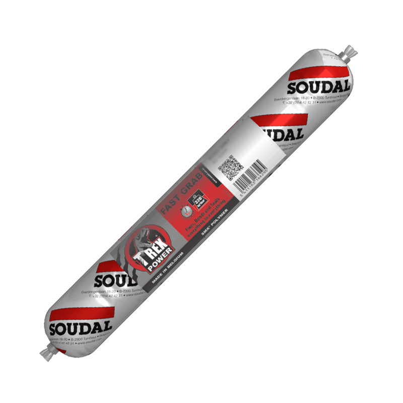 Soudal T-Rex Power Fast Grab adhesive and sealant sausage 600ml bright white