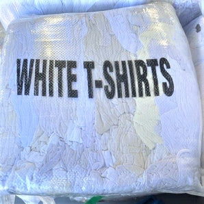 Bag of White Cotton T-Shirt Rags 10kg